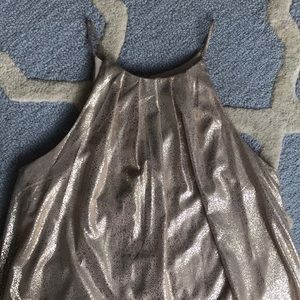 Lush A-line Gold and Cream Dress